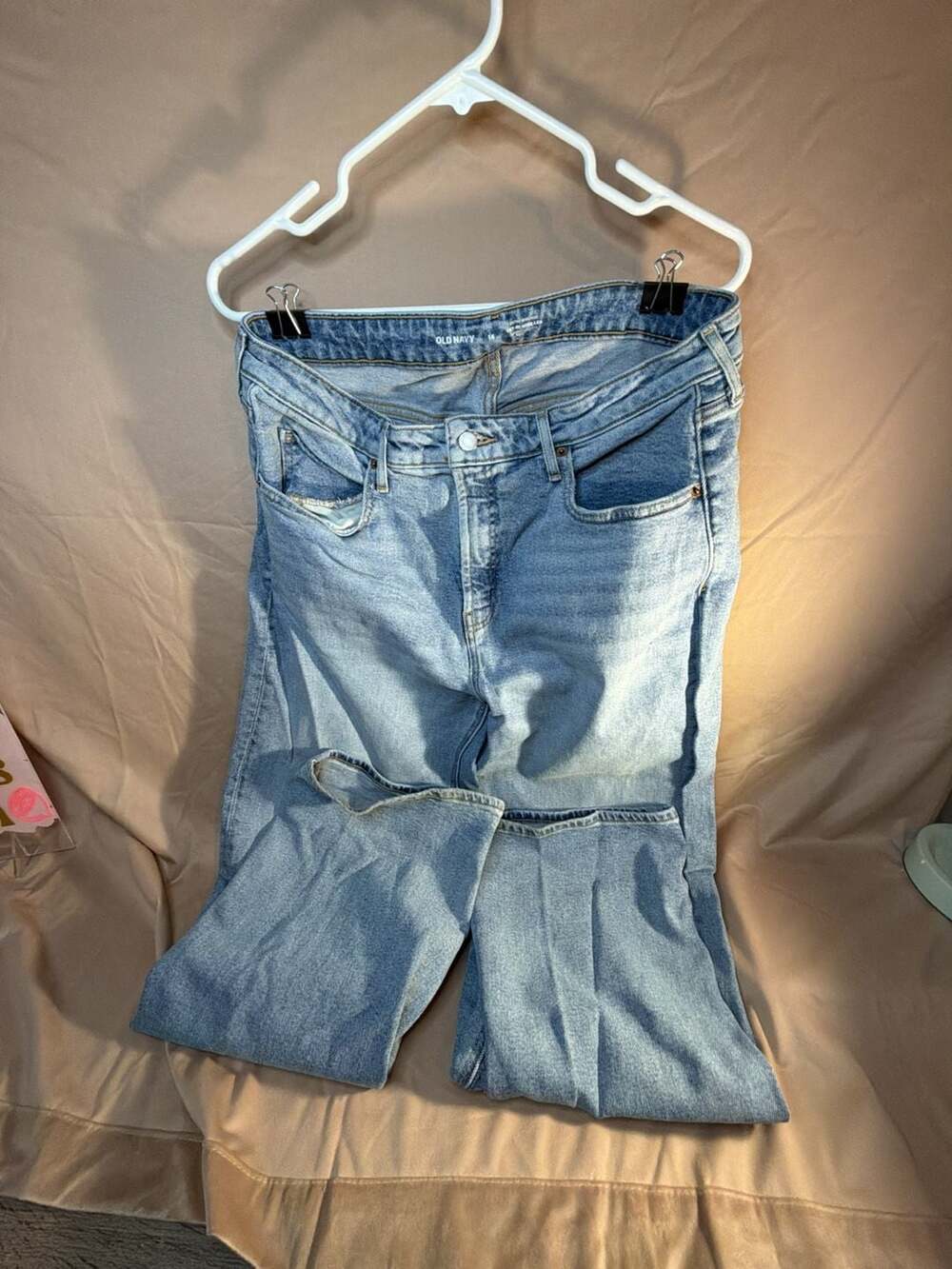 Old Navy Sky-Hi Wide Leg Jeans Size 14 Light Wash Denim